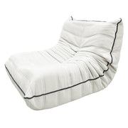 Poltrona pouf con schienale ergonomico in flanella bianca per soggiorno; camera e relax