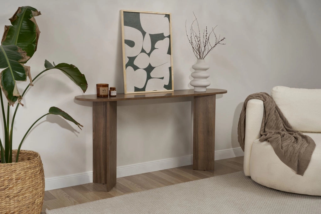 Consolle in legno "Sira" - 150 x 35 x 75 cm - Noce
