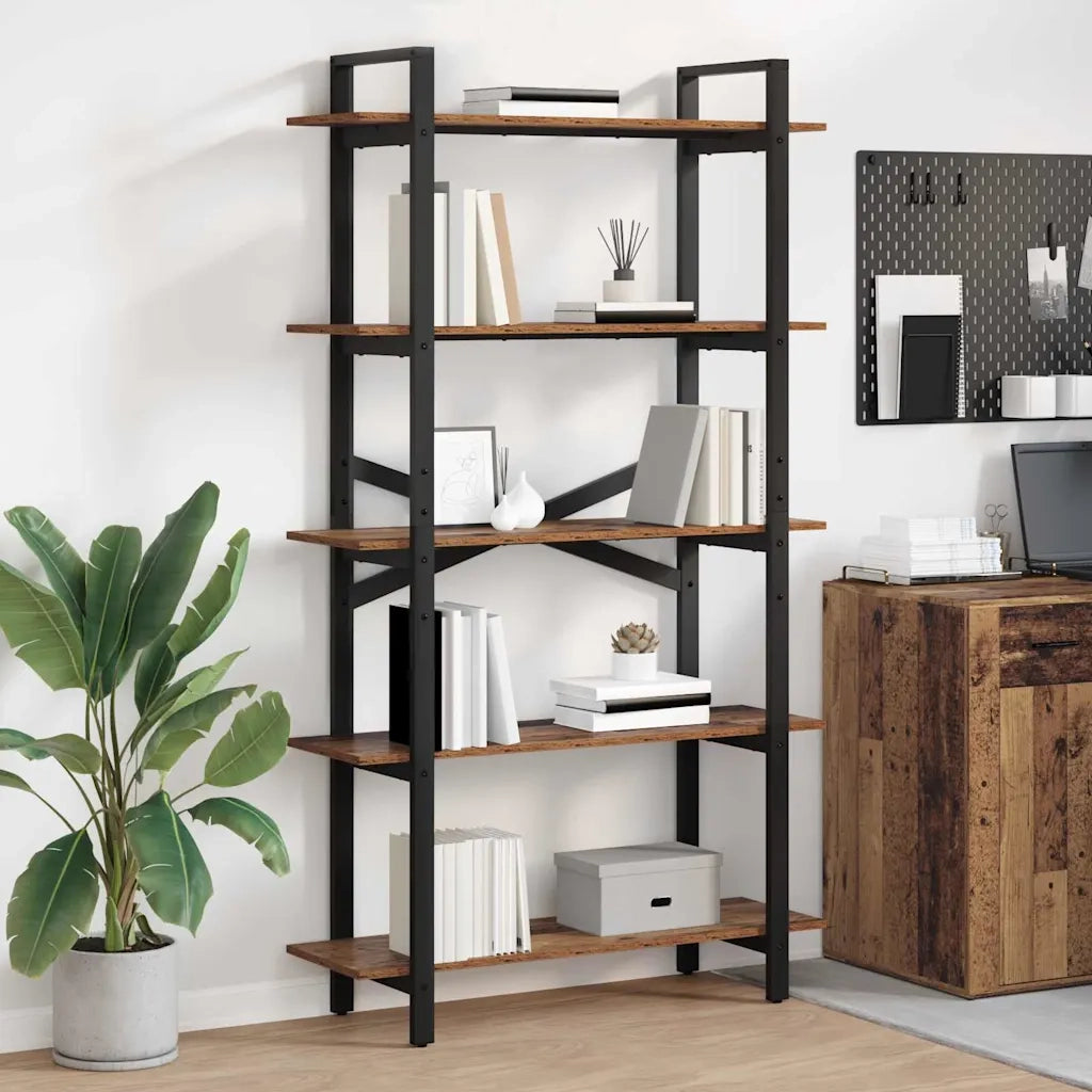 Libreria-Scaffale per Libri-Mobile di Stoccaggio Legno vecchio 100 x 33,5 x 178 cm Legno multistrato