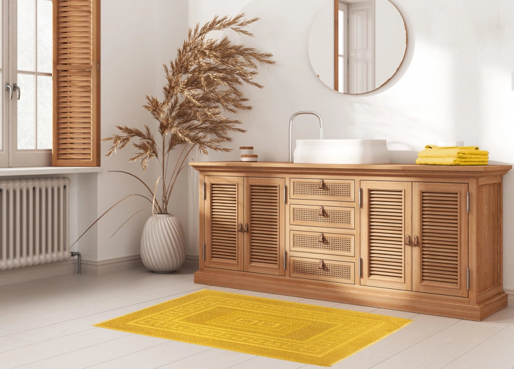 Tappeto Da Bagno Disegno Torino Colore Senape - 45x60 - Senape