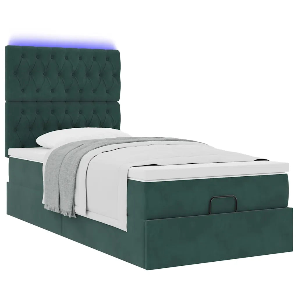 Struttura Letto Pouf con Materassi 90x190 cm in Velluto 3314363