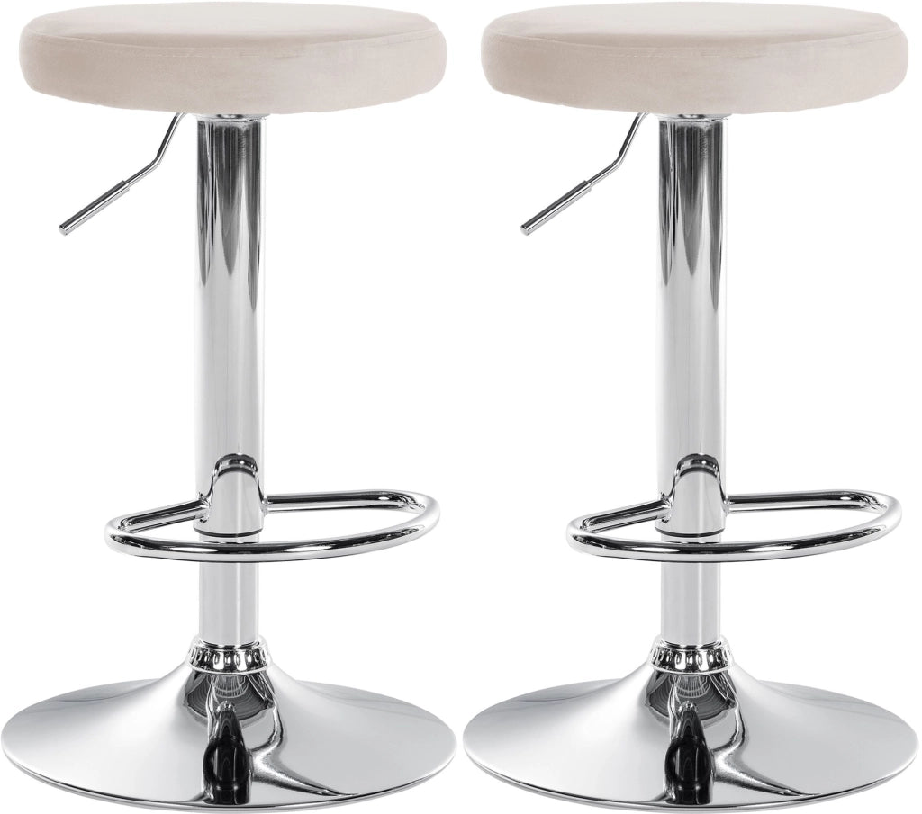2er Set Barhocker Ponte Samt chrom