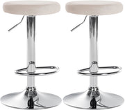 2er Set Barhocker Ponte Samt chrom