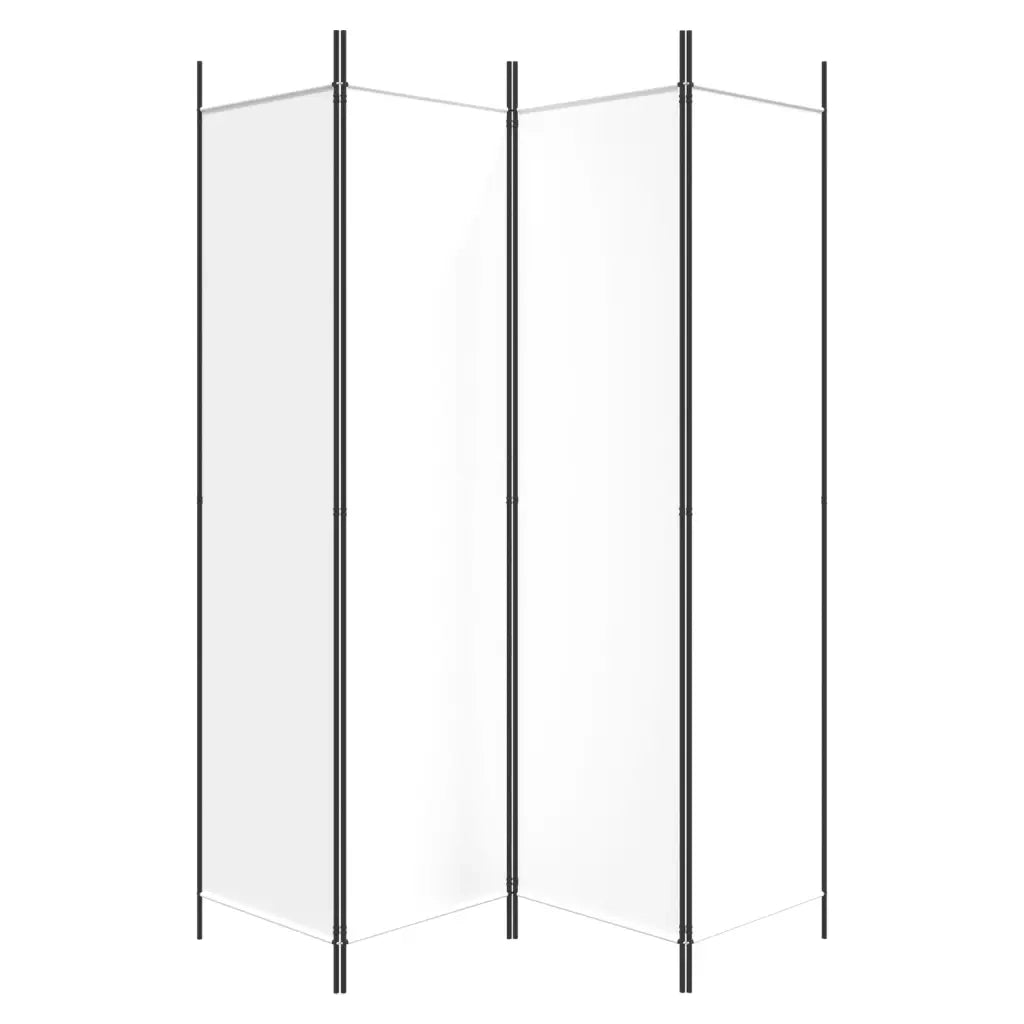 Divisorio a 4 Pannelli Bianco 200x200 cm Tessuto 350182