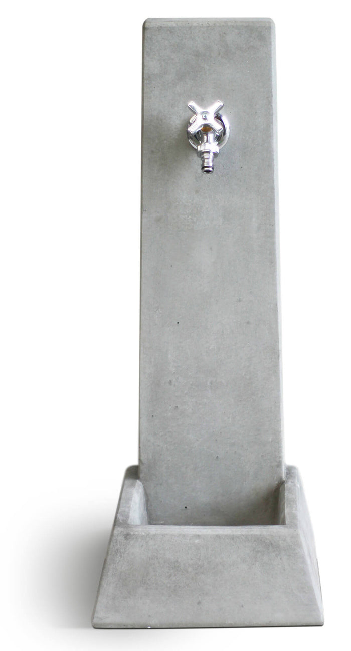 Fontana da Giardino Senza Rubinetto in Cemento Granulato di Marmo Malmo Grigio