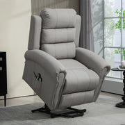 Poltrona Relax Elettrica con Sollevamento, Massaggio, Riscaldamento e Funzione Reclinabile, Grigio Chiaro