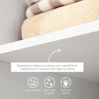 Armadio Guardaroba con Ruote in Legno 80x40x128 cm Bianco