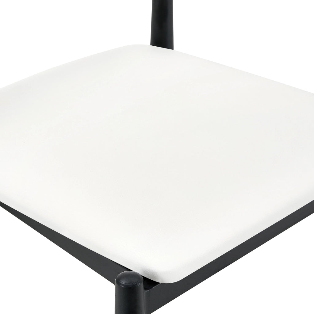 SEDIE da pranzo imbottite Set da 2 pezzi 80 cm PU bianco gambe in metallo