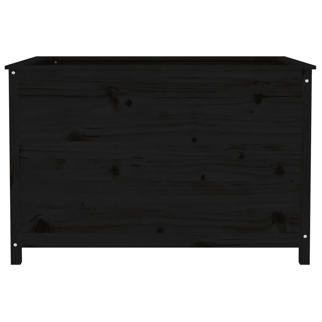 Fioriera Rialzata Giardino Nera 119,5x82,5x78 cm Massello Pino 825314