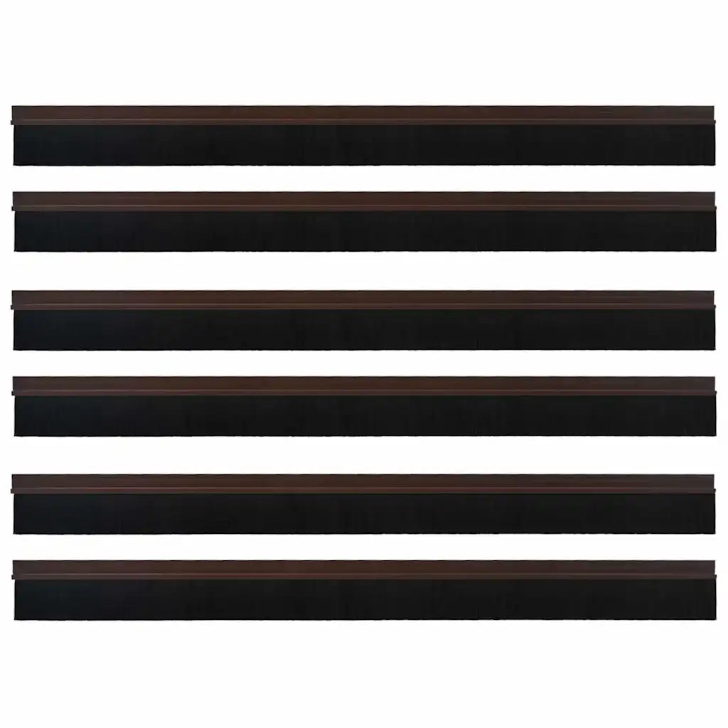 Spazzole per porte autoadesive 6 pcs Marrone 100 cm 42019419