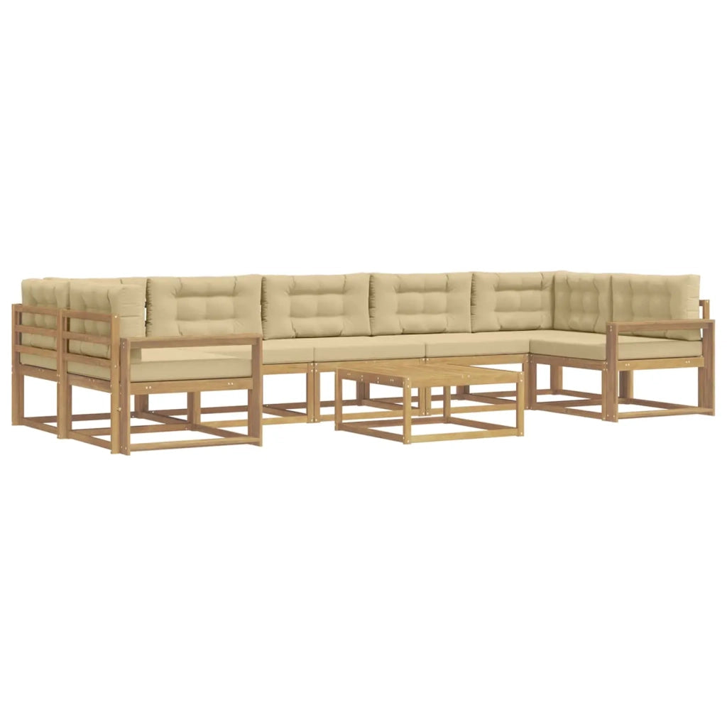 Set di divani da esterno 6 pz Bianco e Beige 3386207