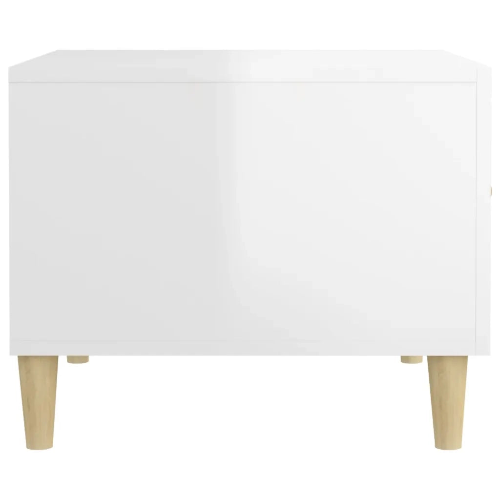 Tavolino da Salotto Bianco Lucido 50x50x40 cm Legno Multistrato cod mxl 15655