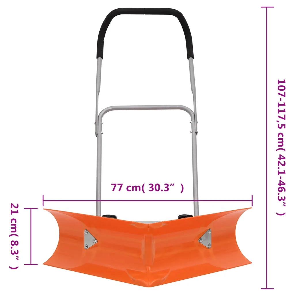 Pala da Neve Doppio Angolo Manico Allungabile Arancione Acciaio CFW4889058