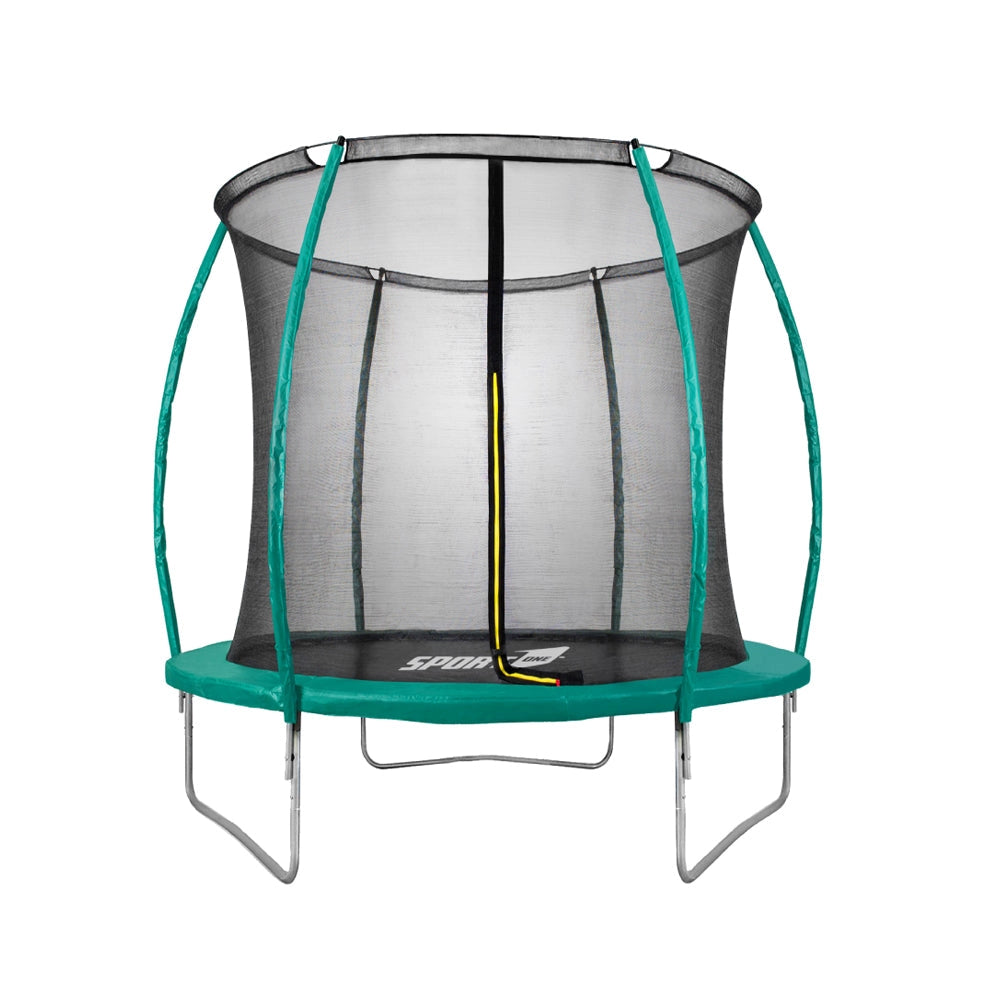 Trampolino Tappeto Elastico Ø183x200 cm in Acciaio con Rete di Protezione Verde e Nero