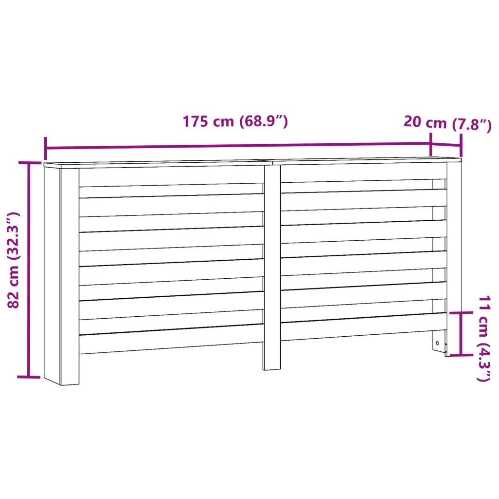 vidaXL Copertura Termosifone Rovere Marrone 175x20x82cm in Multistrato
