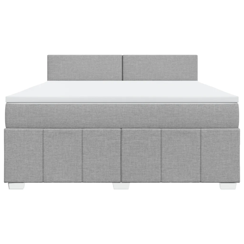 Giroletto a Molle con Materasso Grigio Chiaro180x200 cm Tessuto