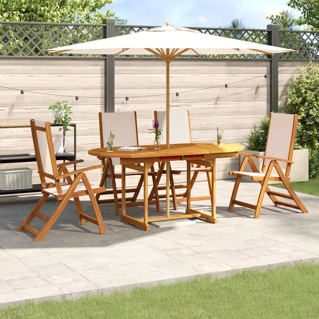 Set Pranzo da Giardino 5pz Legno Massello di Acacia e Textilene 3279280