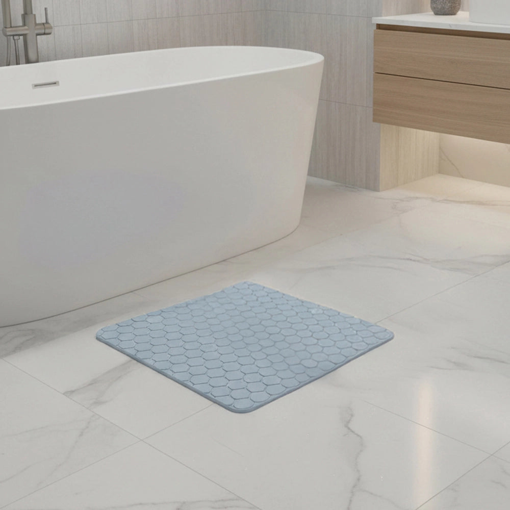 Tappeto bagno antiscivolo azzurro 54x54 cm Maia