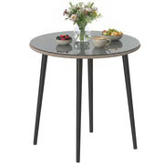 Tavolo da giardino in polyrattan con piano in vetro ¨C zephmum ¨C 80x80x74 cm grigio