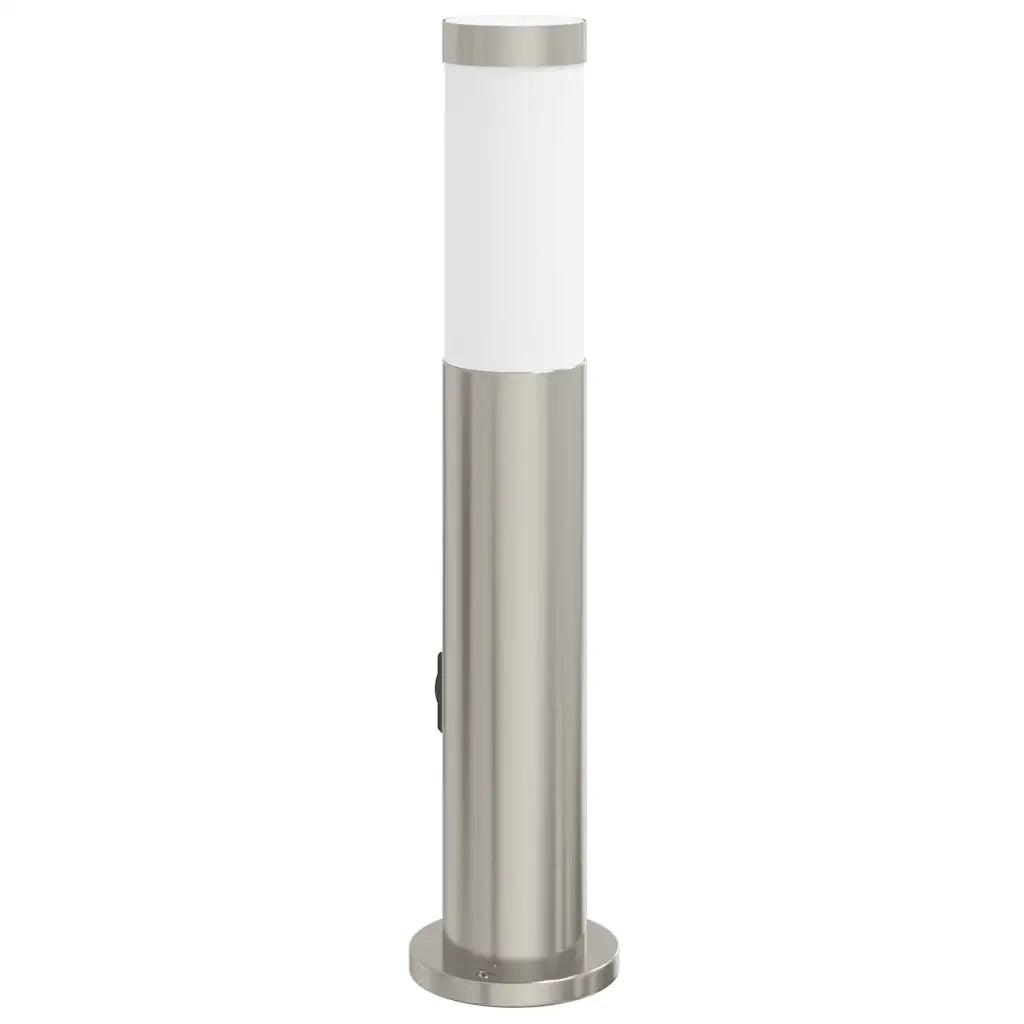 Lampada a paletto con sensore e presa 50 cm Acciaio Inox IP44 4006017