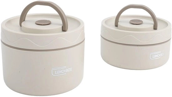 Lunchbox Geïsoleerde, Termo-Contenitore Portatile, Contenitori da Picnic Sferici Stivellabili in Acciaio Inossidabile 304 con Termo-Insolazione, per Adulti e Bambini per Picnic.