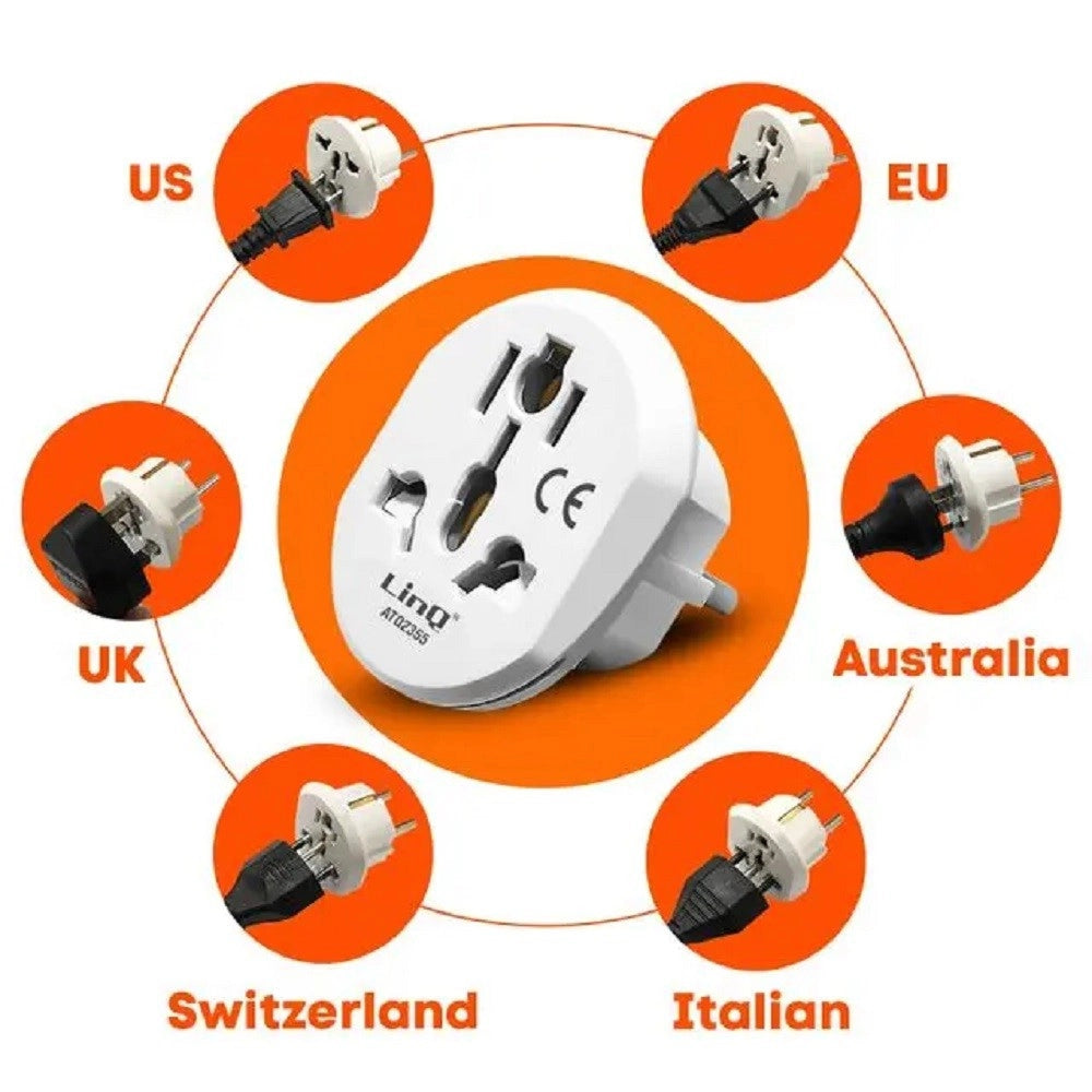 Trade Shop - Adattatore Viaggio Spina Universale Da Presa Ue Tipo C A Regno Unito Tipo G Atq2355 -