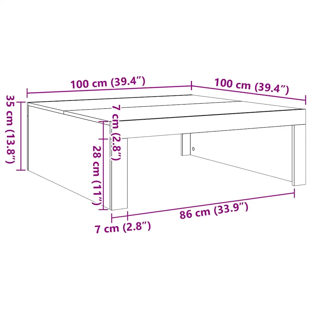 Tavolino da Salotto Rovere Sonoma 100x100x35 cm in Truciolato cod mxl 11883