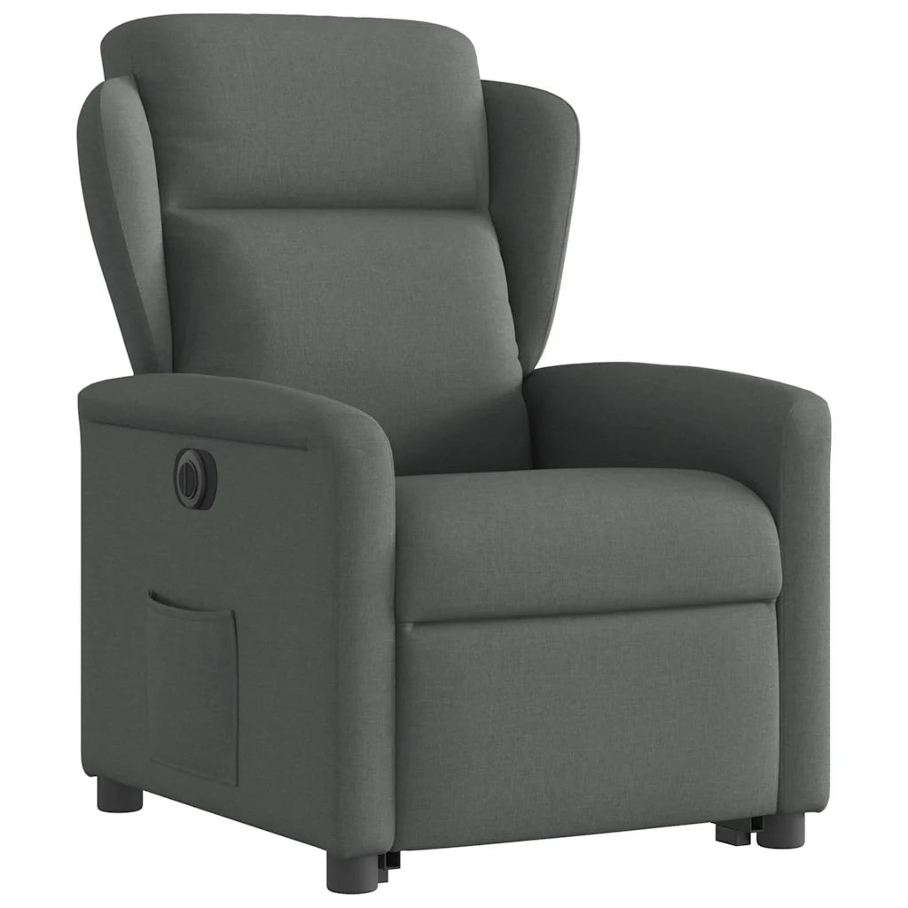 Poltrona Alzapersona Reclinabile Elettrica Grigio Scuro Tessuto 3303155