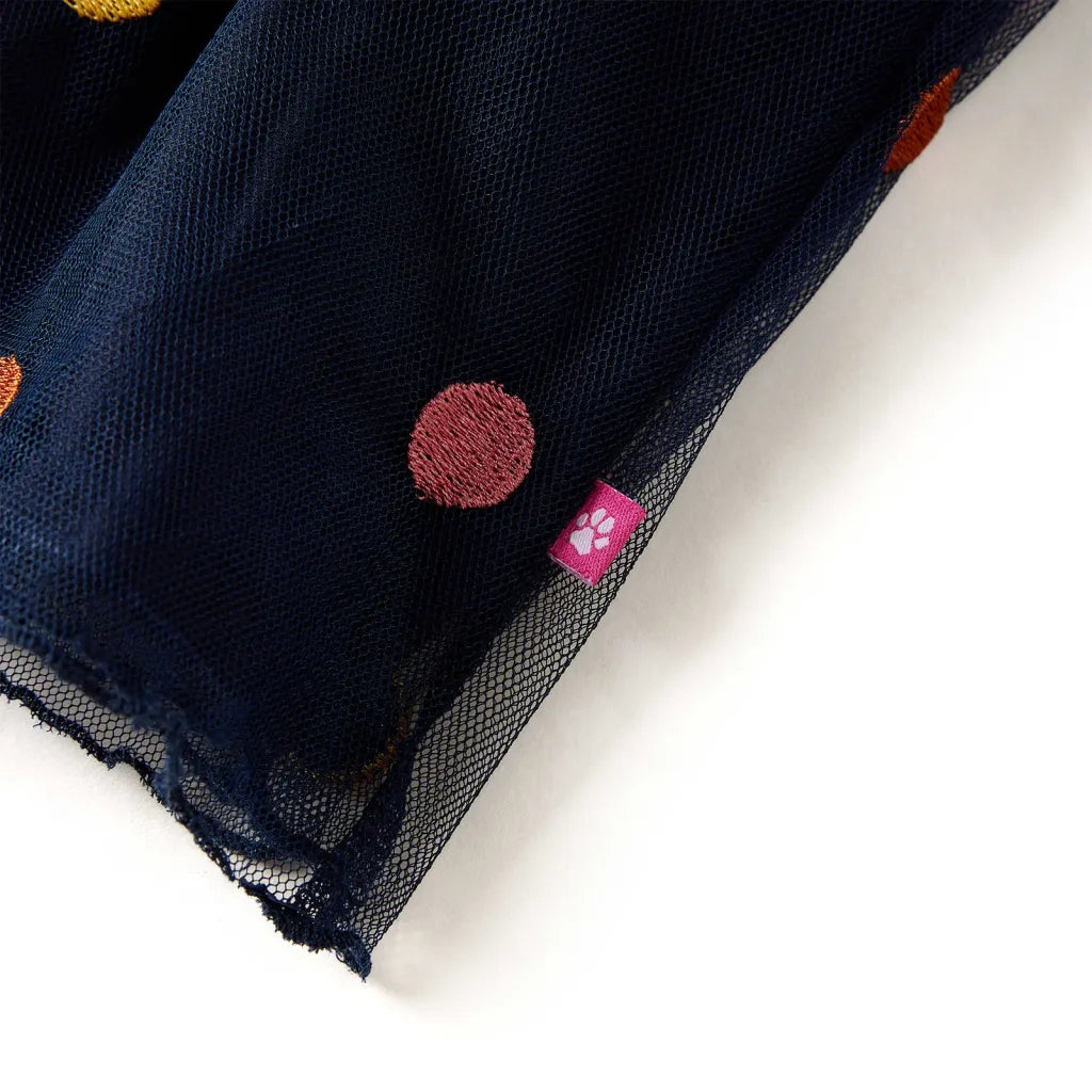 Gonna da Bambina in Tulle a Pois Blu Marino 140 13508