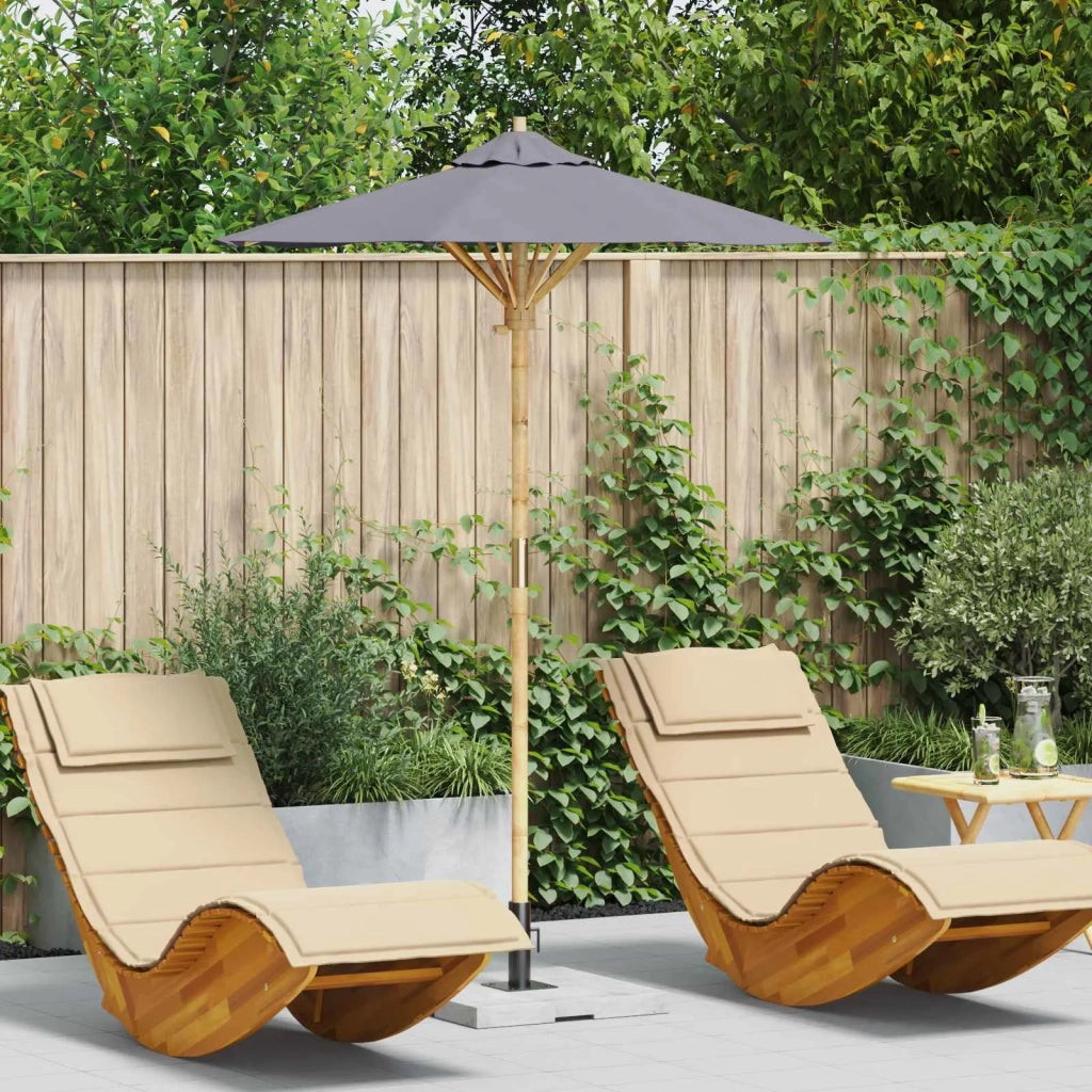 Ombrello da giardino-Ombrellone da spiaggia Grigio scuro ? 150 x 210 cm Bamb¨´