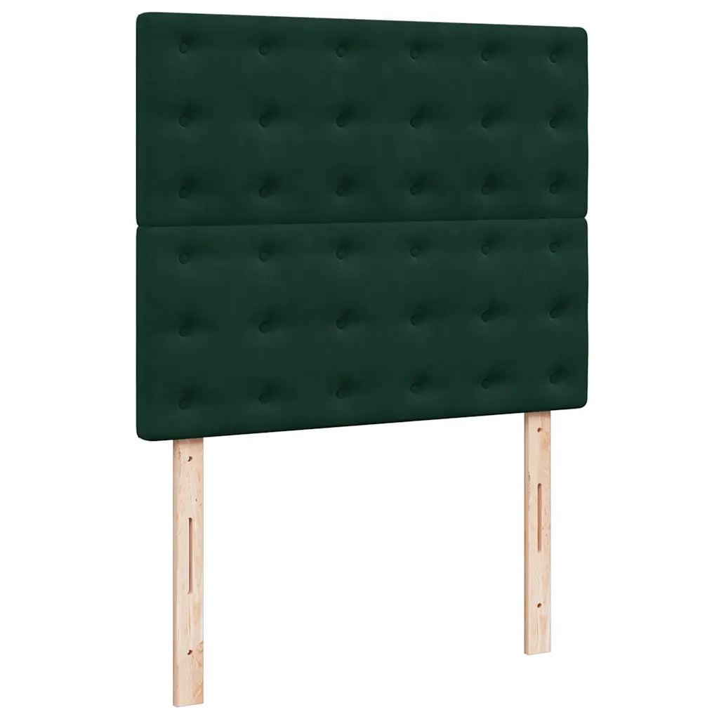 Letto a Molle con Materasso e LED Verde Scuro 120x190cm Velluto 3270338