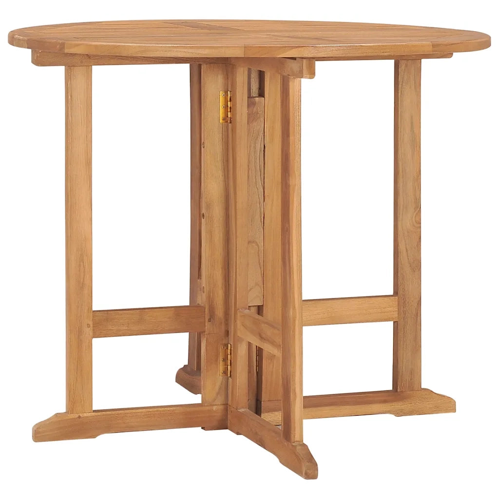 Tavolo da Giardino Pieghevole Ã˜90x75 cm in Massello di Teak cod mxl 34423