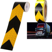 Trade Shop - 5 Metri Nastro Adesivo Catarifrangente Auto Camion Nero E Giallo Alta Visibilitá -