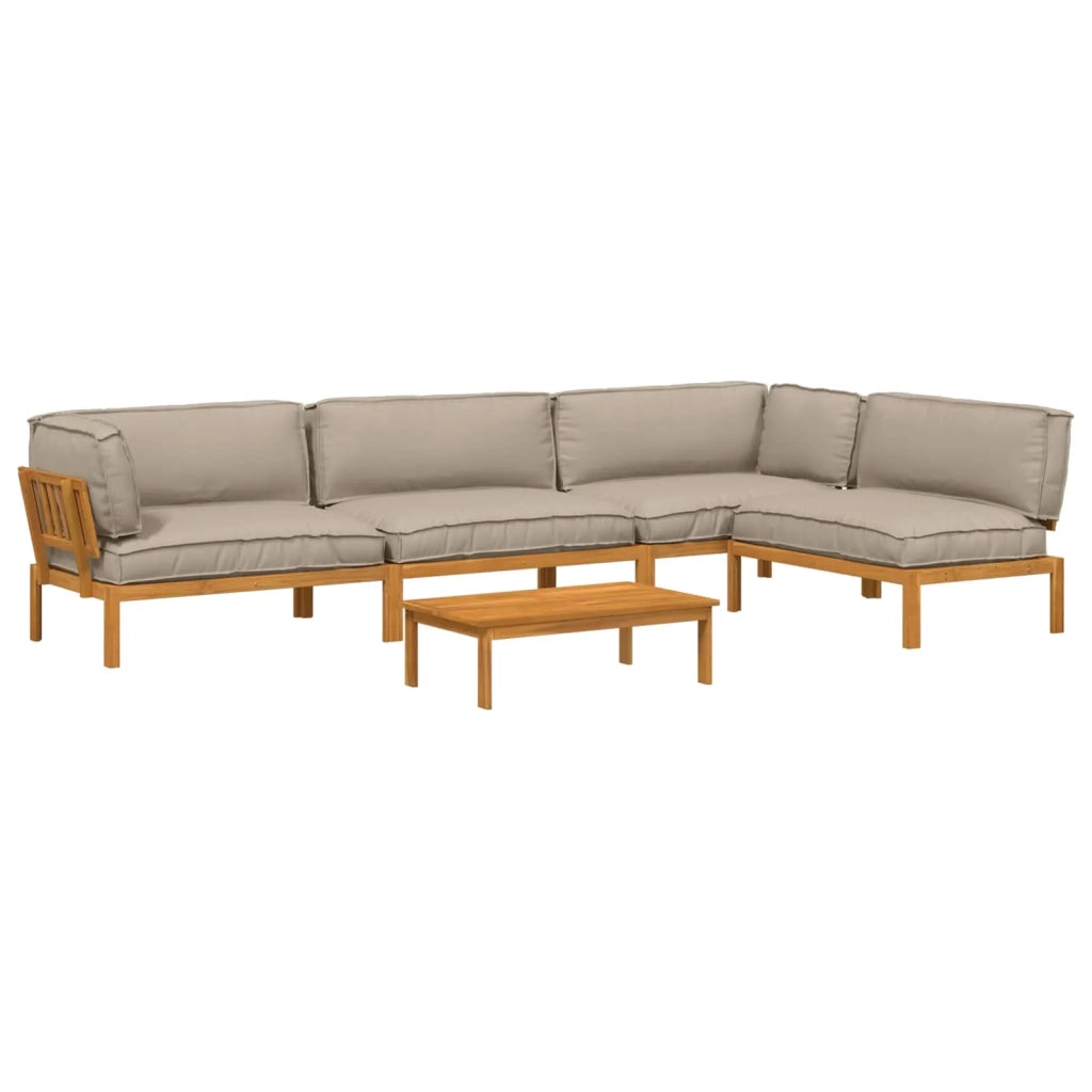 Set di divani con cuscino 5 pcs Talpa Legno di Acacia Massello 3418579