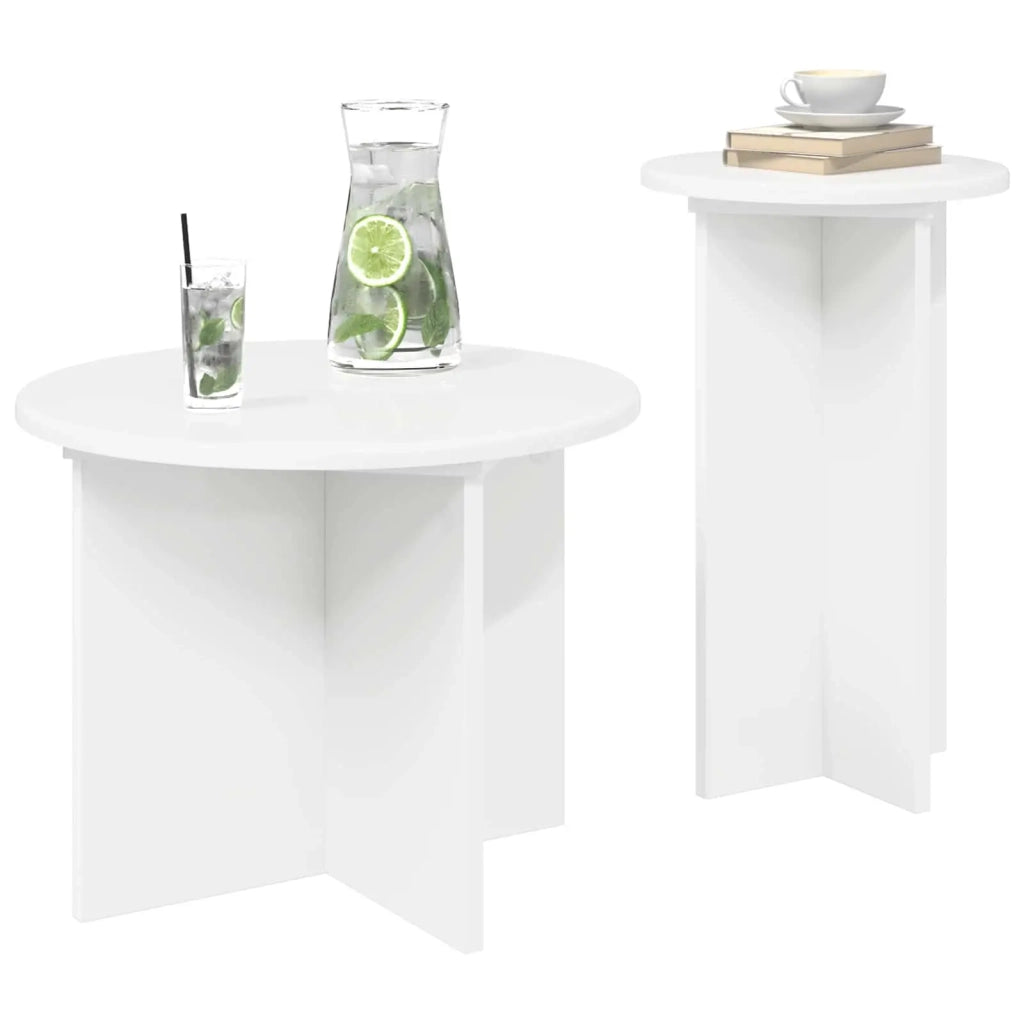 Set tavolini 2 pcs Bianco Legno ingegnerizzato