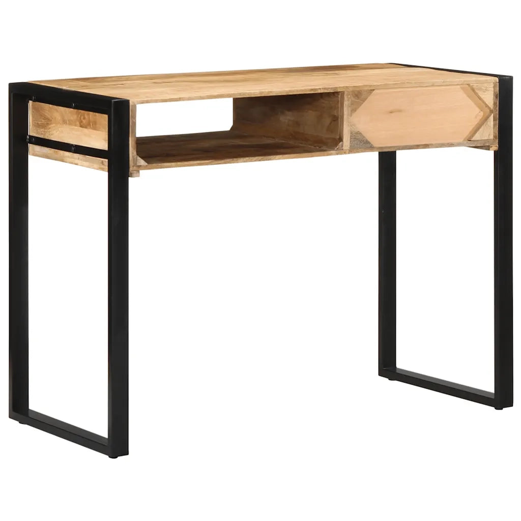 Scrivania-Scrivanie per ufficio e studio-Scrittoio 100x50x75 cm in Legno Massello di Mango Grezzo