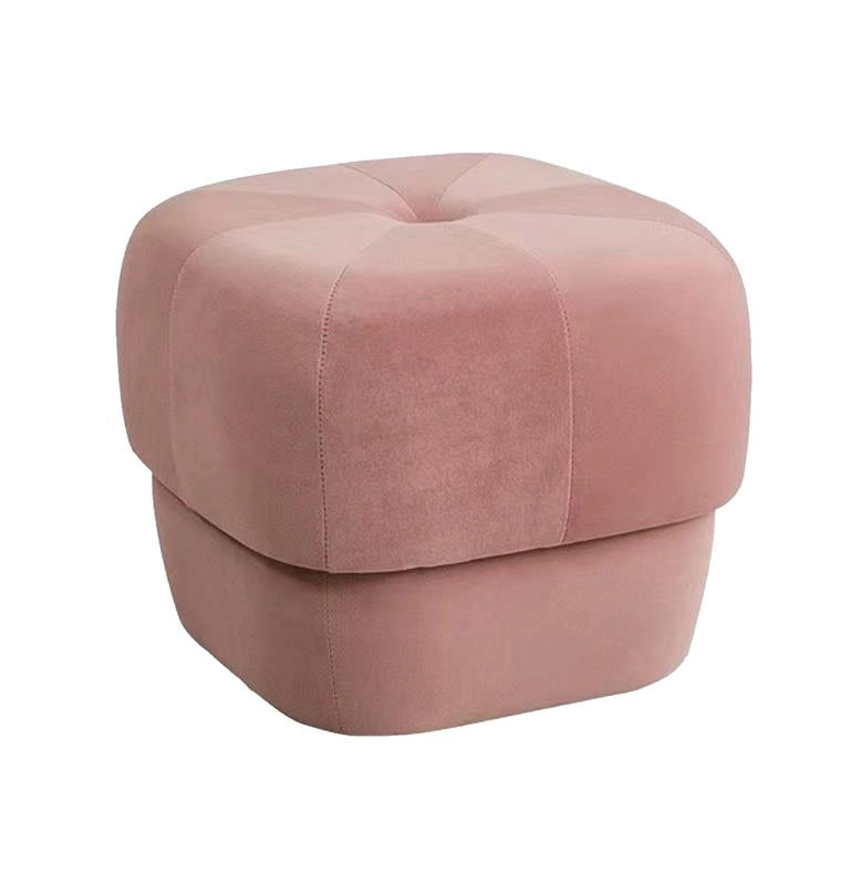 POUF DA ARREDAMENTO IN VELLUTO LISCIO H38X40X40 CM COLOR ROSA