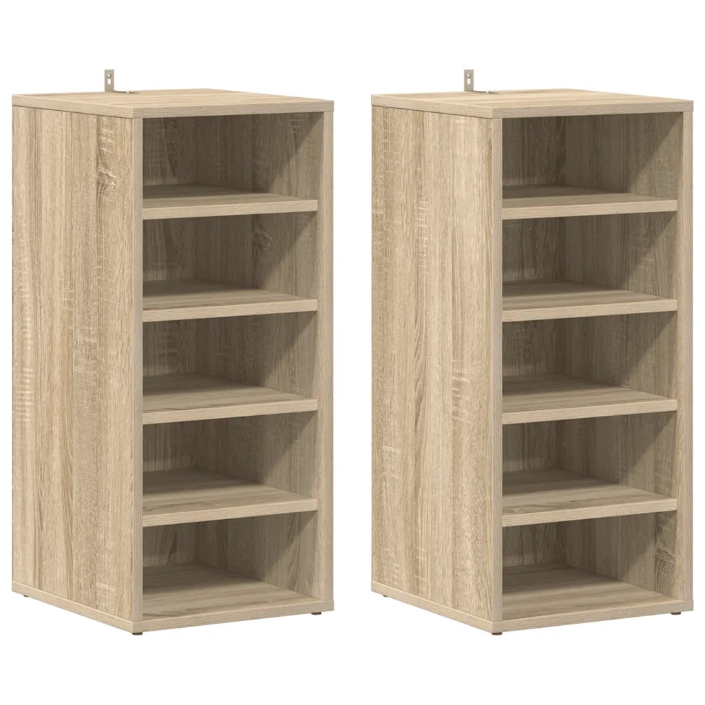 Scarpiere 2 pz | Mobile per scarpe Rovere Sonoma 31,5x35x70 cm in Truciolato