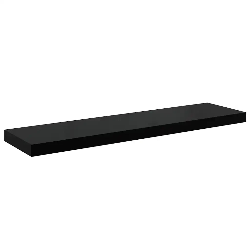 Scaffali a Parete 2 pz Nero Lucido 90x23,5x3,8 cm in MDF 323776
