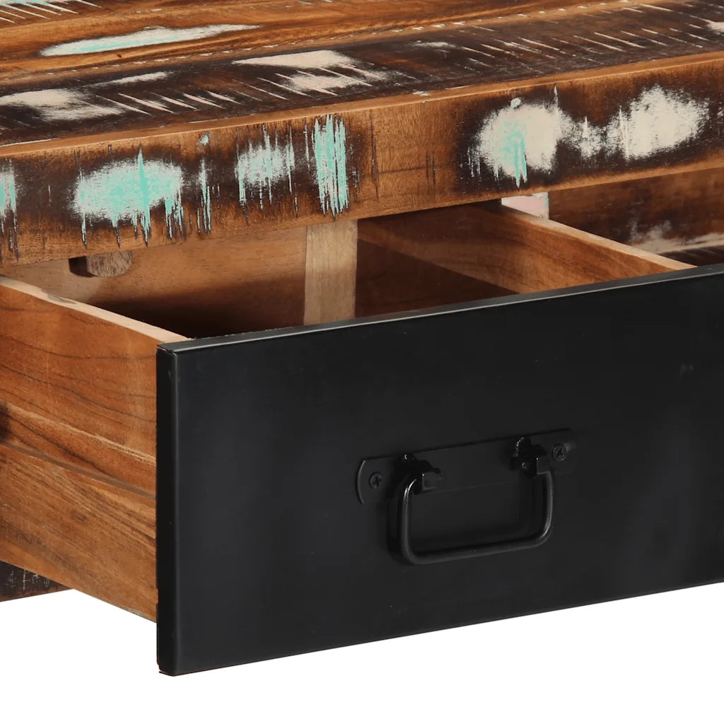 Tavolo Consolle Multicolore 100x35x75cm Legno Massello Recupero