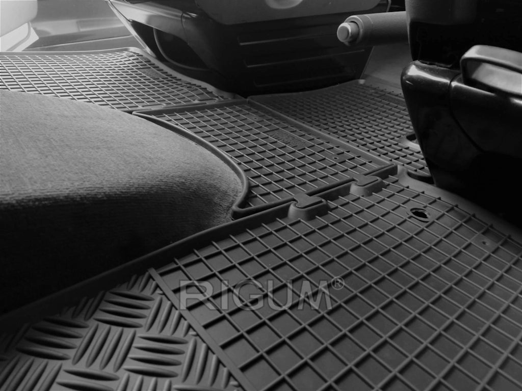 Tappeti Gomma anteriori per VW T5 dal 2003 al 2015 - 2 posti + Tunnel