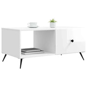 Tavolino da salotto | Tavolino da caff¨¨ | Tavolino da Soggiorno Bianco Lucido 90 x 50 x 40 cm