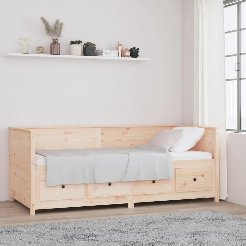 Letto singolo | Letto per adulti | Dormeuse senza Materasso 80x200 cm in Legno Massello di Pino