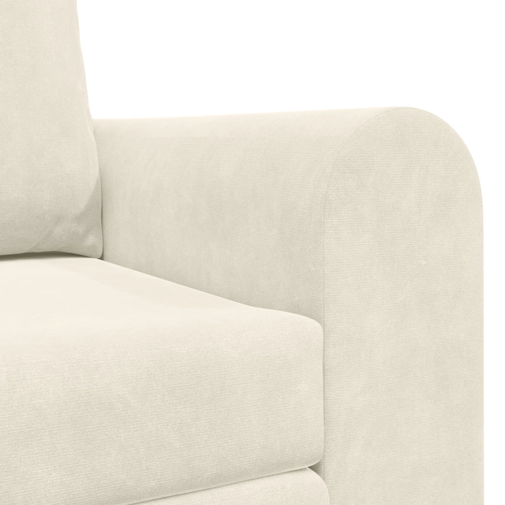Divano a Letto 2-in-1 Panna 148x71x83 cm in Velour