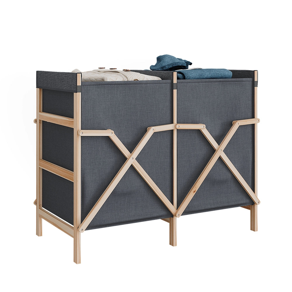 Vicco armadietto da bagno con portabiancheria Grigio 80 x 64 cm con 2 scomparti
