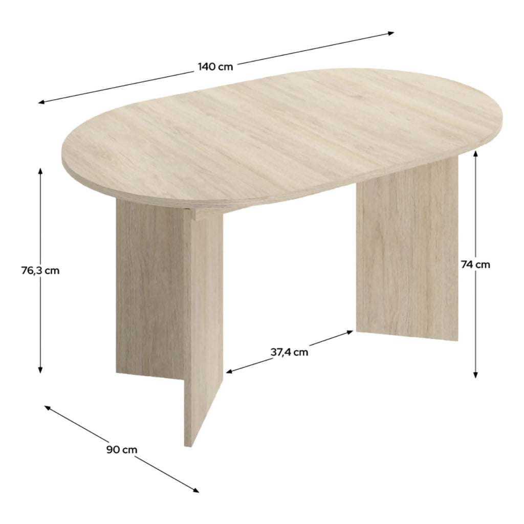 Espanola, Tavolo Allungabile 6 Posti, 90x140x76h cm Marrone Rovere