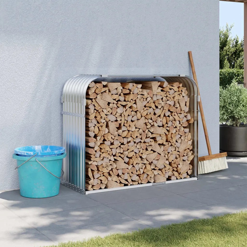 Portaceppi Argento 120x45x100 cm in Acciaio Zincato