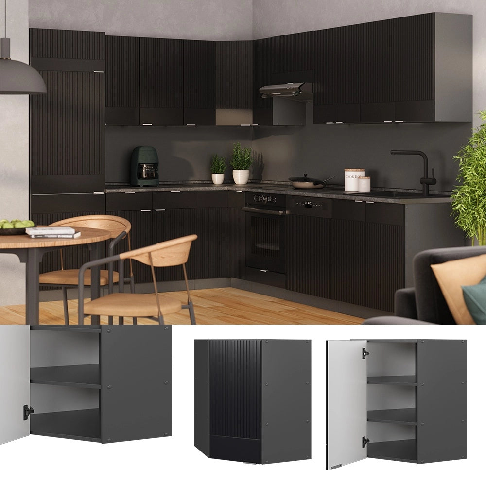 Mobile angolare da cucina Fame-Line Nero rigato/Antracite 57 cm Vicco