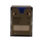 Relè 2 vie 24VDC led + pulsante test Omron