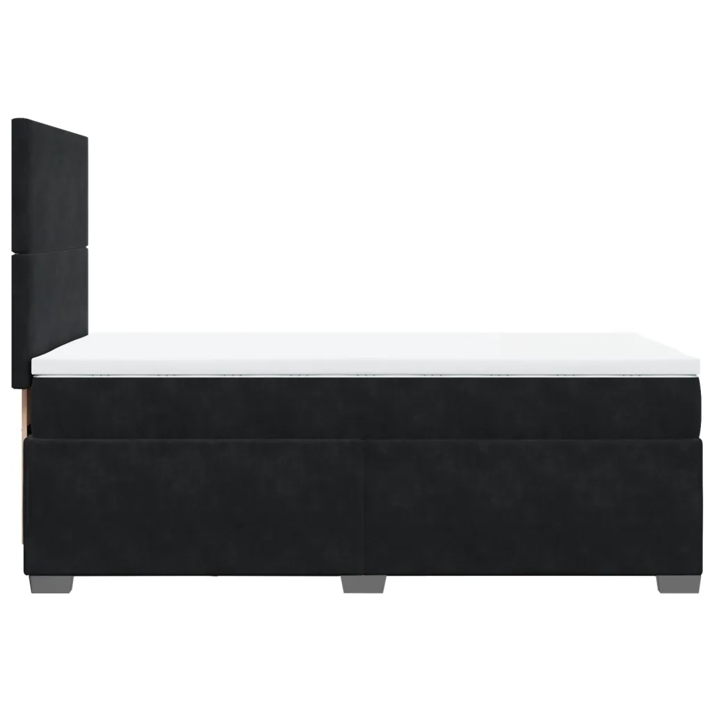 Giroletto a Molle con Materasso Nero 80x200 cm in Velluto 3290758